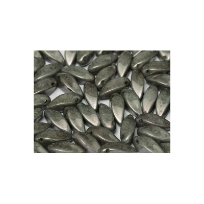 Perles Twist 6X12mm Chalk White Grey Luster (X10)