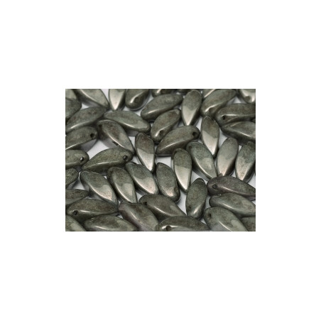 Perles Twist 6X12mm Chalk White Grey Luster (X10)