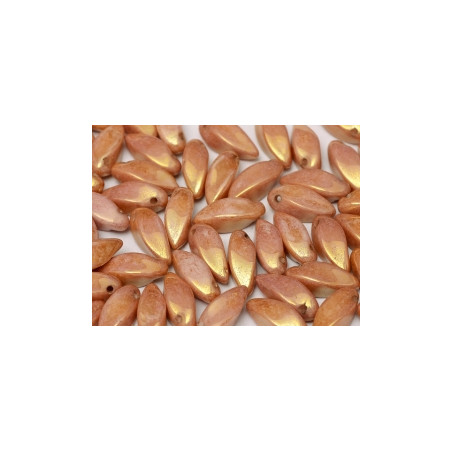 Perles Twist 6X12mm Chalk White Red Luster (X10)