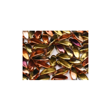 Perles Twist 6X12mm Jet California Gold (X10)