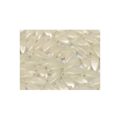 Perles Twist 6X12mm Chalk White Shimmer Luster (X10)