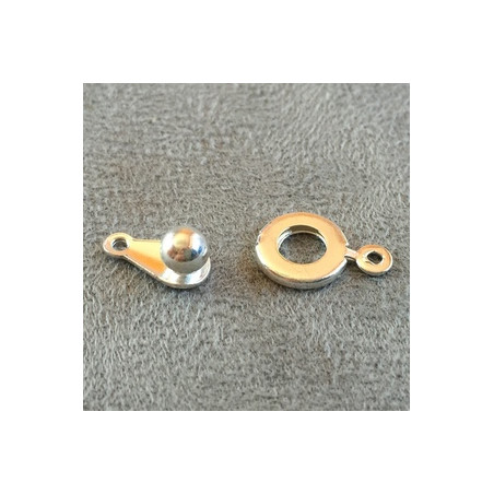 Fermoir 1 rang clip à boule 19mm argenté (x1)