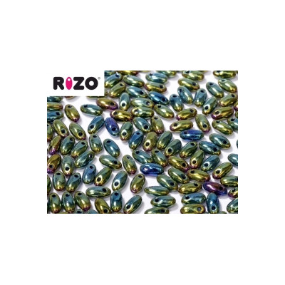 Perles Rizo® Jet green Iris 2,5X6mm (X10gr) Perles Rizo® Jet green Iris 2,5X6mm (X10gr)