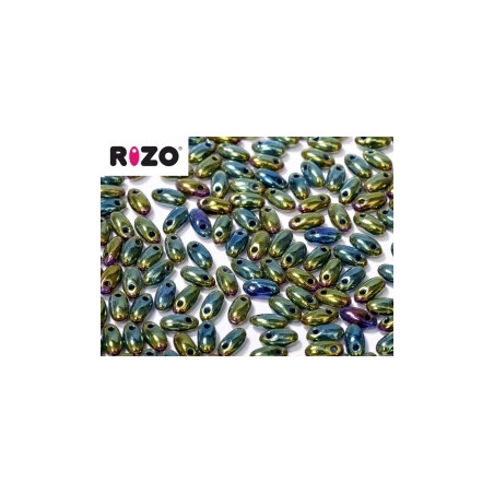 Perles Rizo® Jet green Iris 2,5X6mm (X10gr)