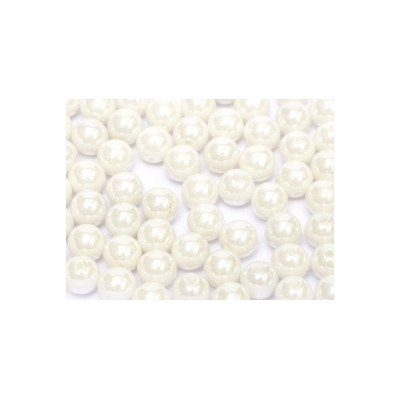 Perle en verre de Bohème 6mm Chalkwhite Shimmer (X25)