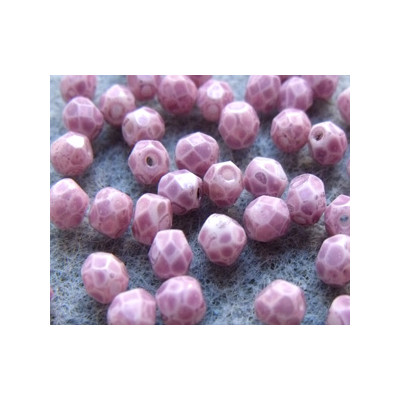 Facettes de Bohême 4mm Fuchsia Marbre (x100) Facettes de Bohême 4mm Fuchsia Marbre (x100)