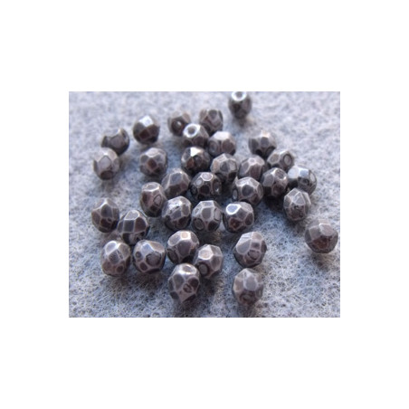 Facettes de Bohême 4mm Noir Marbre (x100)