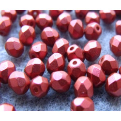 Facettes de Bohême 4mm Red Metallic Mat (x100)