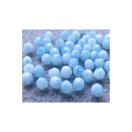 Facettes de Bohême 4mm Aqua Marbre (x100)