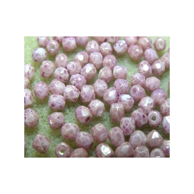 Facettes de Bohême 3mm Fuschia Marbre (x50)