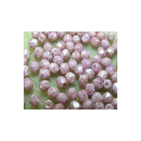 Facettes de Bohême 3mm Fuschia Marbre (x50)