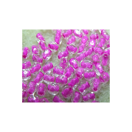 Facettes de Bohême 3mm Cristal Centre Rose (x100)