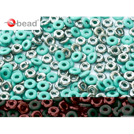 Perle en verre de Bohème O Bead® Jade Chrome 4x2mm (X5gr)