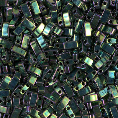 TLH0468 Tila 1/2 Cut Met Green Iris (X5gr) TLH0468 Tila 1/2 Cut Met Green Iris (X5gr)