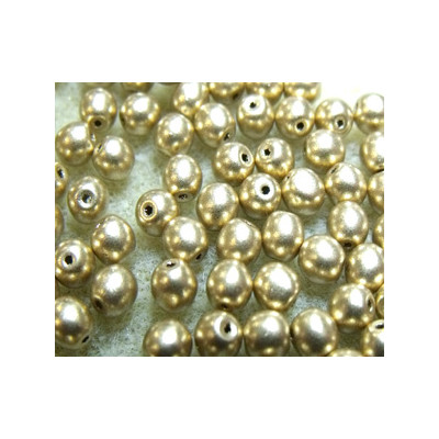 Perle en verre de Bohème 4mm Light Gold Mat (x50)