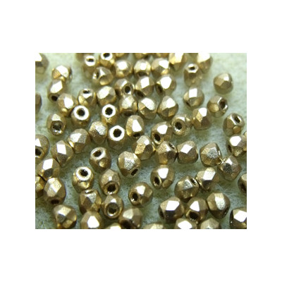 Facettes de Bohême 3mm Light Gold Mat (x50) 