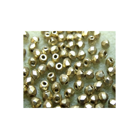 Facettes de Bohême 3mm Light Gold Mat (x50) 