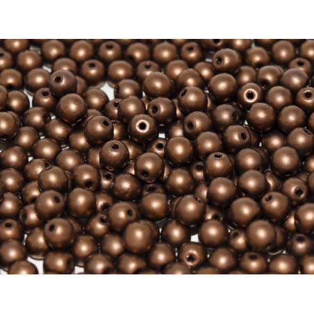 Perle en verre de Bohème 4mm Jet Bronze Mat (x50) 