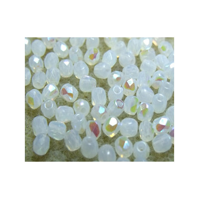 Facettes de Bohême 3mm White Opal Ab (x50)