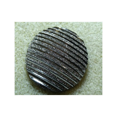 Cabochon en Résine 30mm Strié Gris (X1)