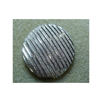 Cabochon en Résine 30mm Strié Argent (X1)