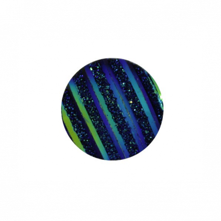 Cabochon en Résine 20mm Rayé Bleu (X1) 