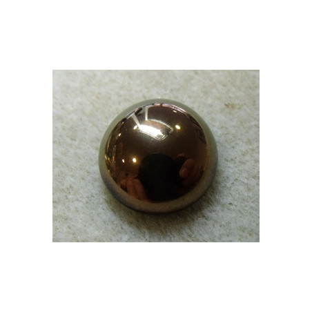 Cabochon en verre de Bohème 18X7mm Bronze (X1)