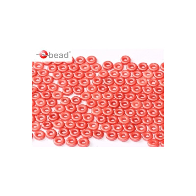 Perle en verre de Bohème O Bead® Pastel Dk Coral 4x2mm (X 5gr) 