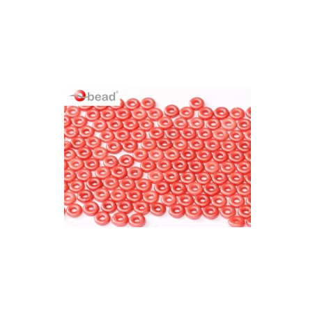Perle en verre de Bohème O Bead® Pastel Dk Coral 4x2mm (X 5gr) 