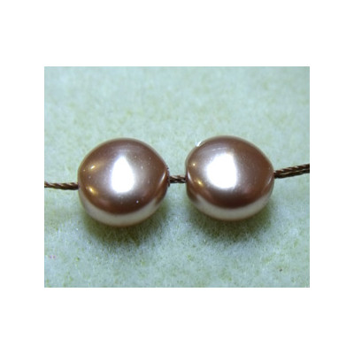 Perles nacrées SW 5860 "Coins" Rose Gold 10mm (x1)