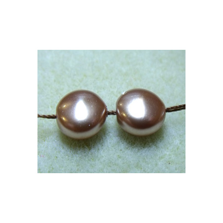 Perles nacrées SW 5860 "Coins" Rose Gold 10mm (x1)