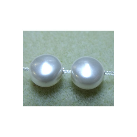 Perles nacrées SW 5860 "Coins" White 10mm (x1) 