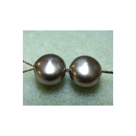 Perles nacrées SW 5860 "Coins" Bronze 10mm (x1) 
