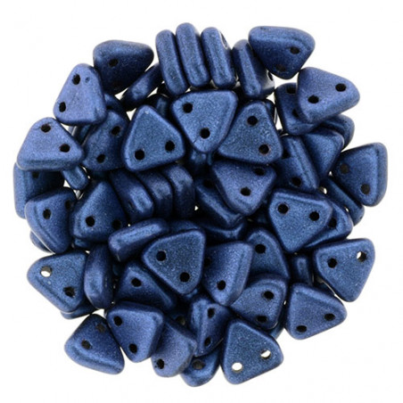 Perles Triangles 6mm Metallic Suede - Blue (X5gr) 