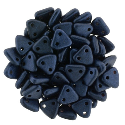 Perles Triangles 6mm Metallic Suede - Dark Blue  (X5gr)  