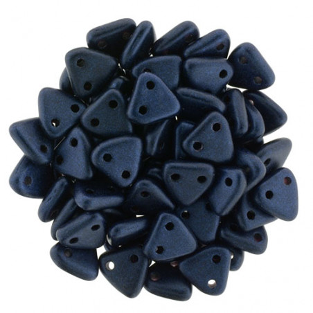 Perles Triangles 6mm Metallic Suede - Dark Blue  (X5gr)  