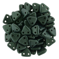 Perles Triangles 6mm Metallic Suede - Dark Forest (X5gr) 
