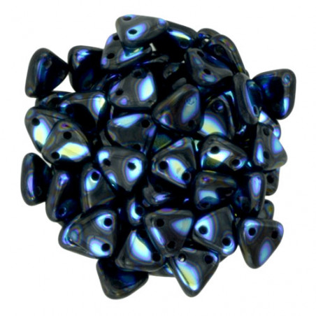 Perles Triangles 6mm Peacock - Jet (X5gr)