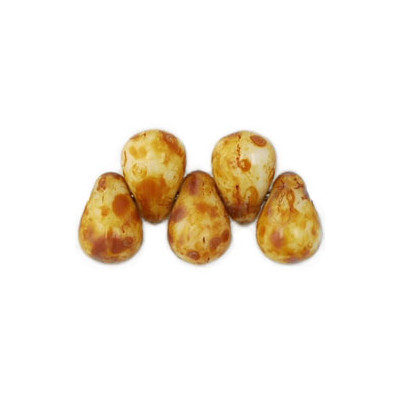 Perles Gouttes 4X6mm Light Beige Picasso (X50)