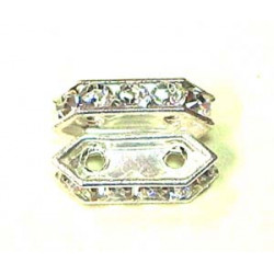 Barette Strass Cristal Argent 11X5mm (X 4)