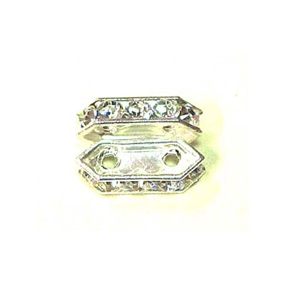 Barette Strass Cristal Argent 11X5mm (X 4)