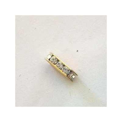 Barette Strass Cristal Dore 11x5mm (X 4) 