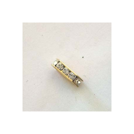 Barette Strass Cristal Dore 11x5mm (X 4) 