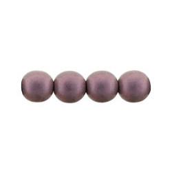 Perle en verre de Bohème 6mm Metallic Suede - Pink (X25) 