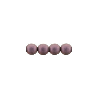 Perle en verre de Bohème 6mm Metallic Suede - Pink (X25) 