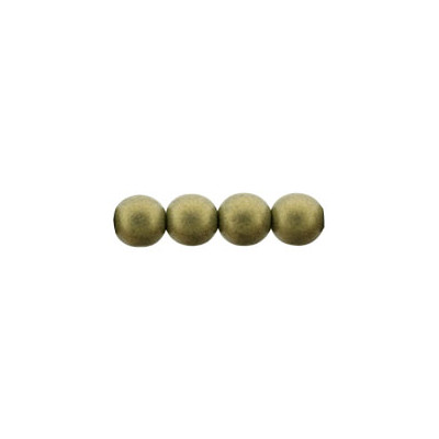 Perle en verre de Bohème 6mm Metallic Suede - Gold (X25)