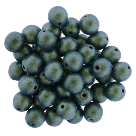 Perle en verre de Bohème 6mm Polychrome - Aqua Teal (X25)