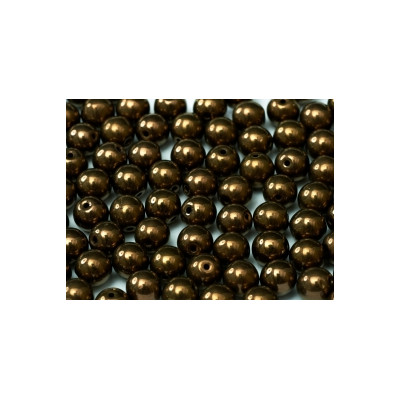 Perle en verre de Bohème 6mm Jet Bronze (X25)