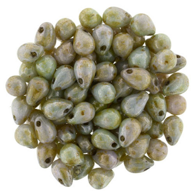 Perles Gouttes 4X6mm Ultra Luster Green (X50) 