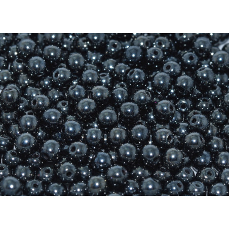 Ronde en Verre de Boheme 3mm Jet Hématite (x50)